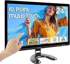 Prechen 24 Inch Touchscreen Monitor, IPS FHD 1080P Touch PC Display with HDMI & VGA & USB, 75Hz, VESA, Built-in Speakers, Computer Touch Screen for Gaming & Business