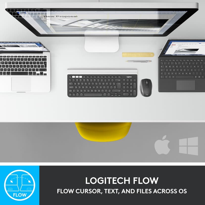 Logitech MX Anywhere 2S Bluetooth Edition Wireless Mouse - Use On Any Surface, Hyper-Fast Scrolling, Rechargeable, Control Up to 3 Apple Mac and Windows Computers and Laptops