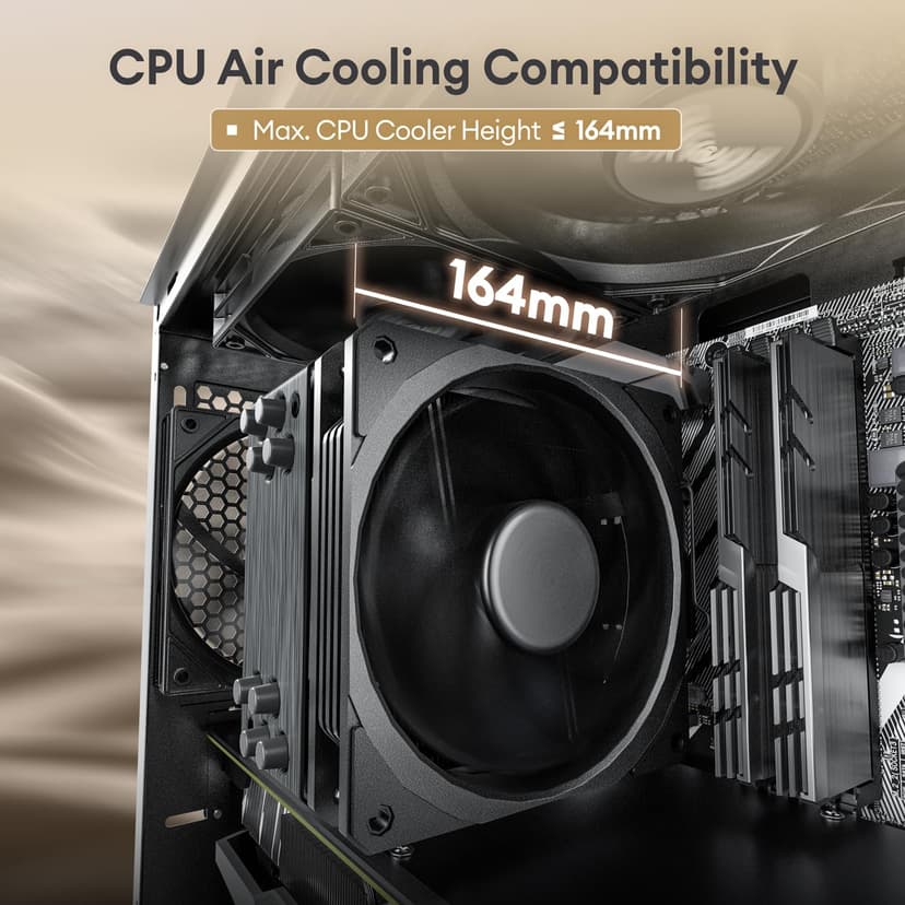Genuine Walnut Wood Micro ATX Case, MATX PC Case with 4 × 120mm 3 Pin Non-PWM Case Fans Pre-Installed, Temper Glass Side Panel, with Type-C, Black, Cypress 3 Wood