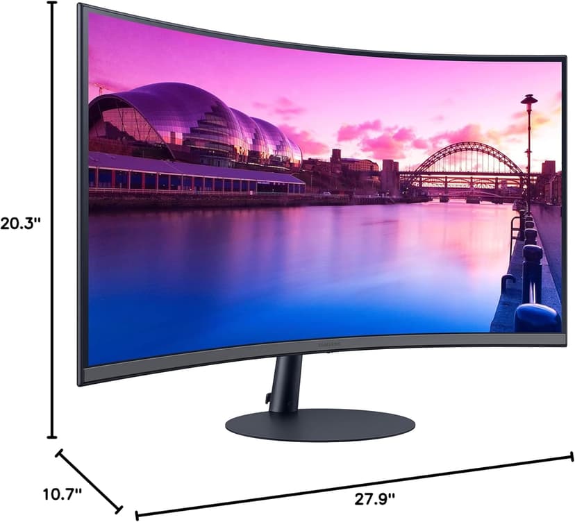 Samsung 32-Inch S39C Series FHD Curved Gaming Monitor, 75Hz, AMD FreeSync, Game Mode, Advanced Eye Comfort, Frameless Display, Built in Speakers, Slim Metal Stand, LS32C392EANXGO, Black