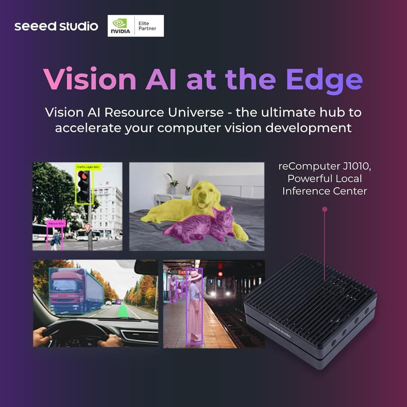 Seeed studio NVIDIA Jetson Nano Edge AI Device - reComputer J1010 Kit, Aluminium Case, Pre-Installed Jetpack System. Mini PC with 0.5 TFLOPs (FP16), Power Supply NOT Included