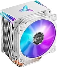Jonsbo CR1400 RGB CPU Air Cooler, 4 Heat-Pipes, 126mm RGB CPU Fan, Removable 92mm PWM Fans, Fins Bending, 4-pin RGB CPU Cooler, RGB Lighting for AMD Ryzen/Intel LGA 1700 115X, White