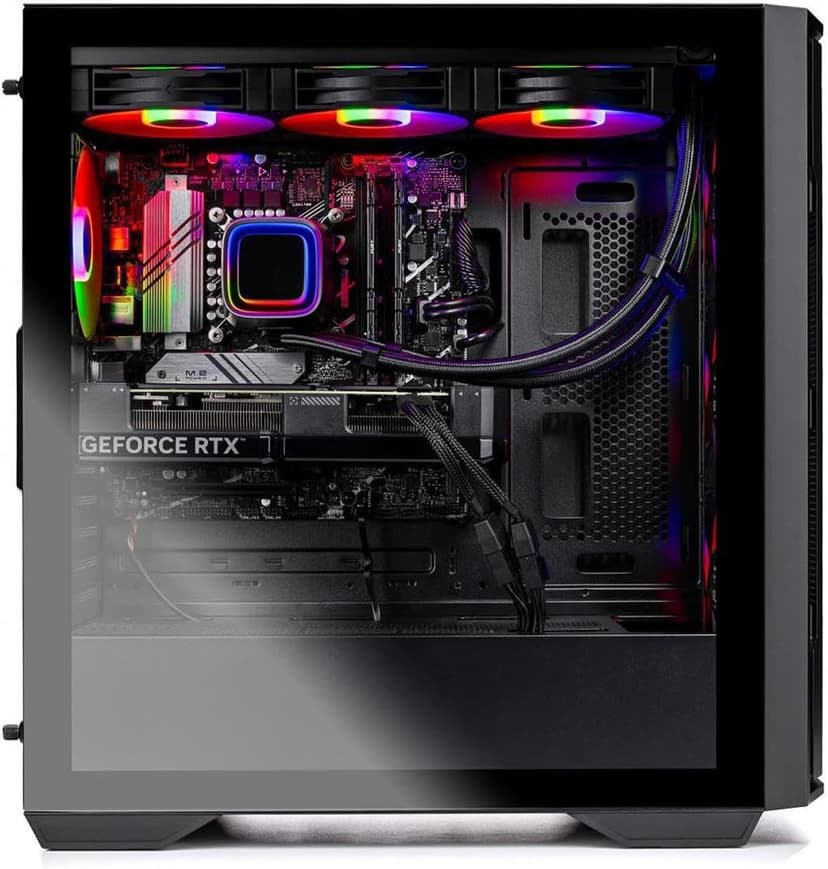 Skytech Rampage Gaming PC Desktop, Ryzen 7 9700X 3.8 GHz (5.5GHz Turbo Boost), NVIDIA RTX 5070 Ti 16GB GDDR7, 1TB Gen4 SSD, 32GB DDR5 RAM 5600 RGB, 850W Gold PSU, 360mm ARGB AIO, Wi-Fi, Win 11