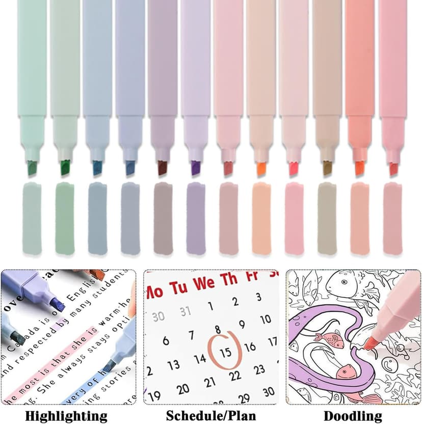 56 PCS Aesthetic School Supplies with Large Pencil Case, 5 Inspirational Ballpoint Pens, 12 Pastel Highlighters, 5 Black Ink Gel Pens, 6 Mechanical Pencils 0.5-0.7mm Student Essentials (Pink)