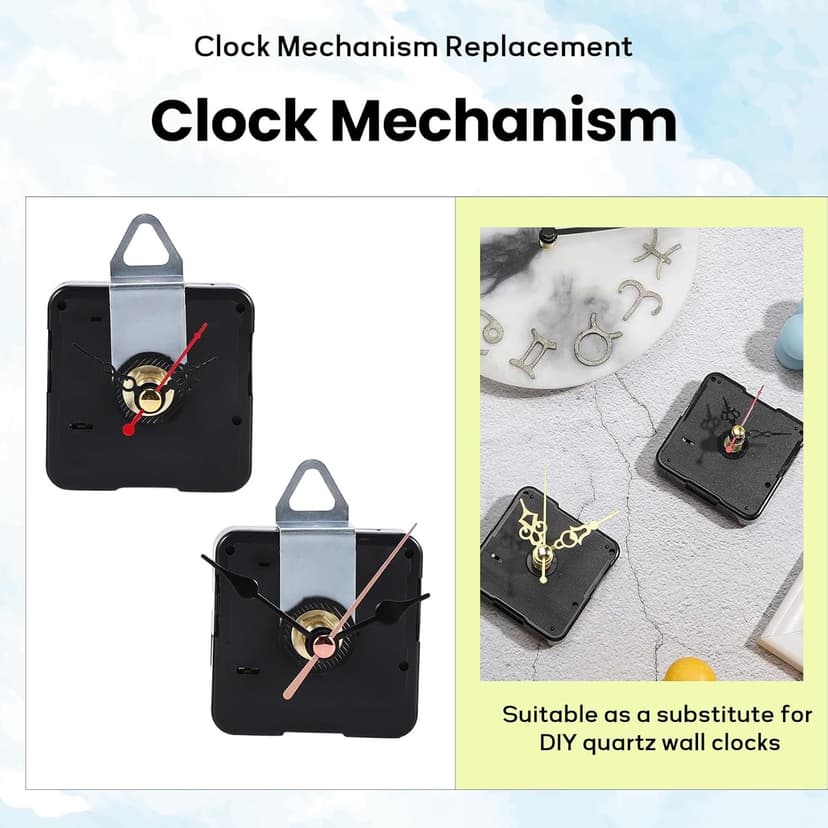 5 Pcs Clock Movement Mechanism Parts Silence Quartz DIY Wall Clock with 7 Different Pairs Clock Hands Replacement Kit
