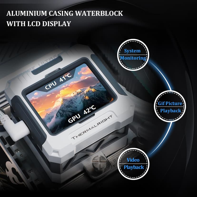 FW240 White ARGB V2 CPU Water Cooler with 2 PWM Fans with 2000RPM,IPS LCD Screen with 320 * 240 Resolution,Liquid CPU Cooler,CPU PC Aio Cooler for AMD:AM4/AM5/Intel LGA1700