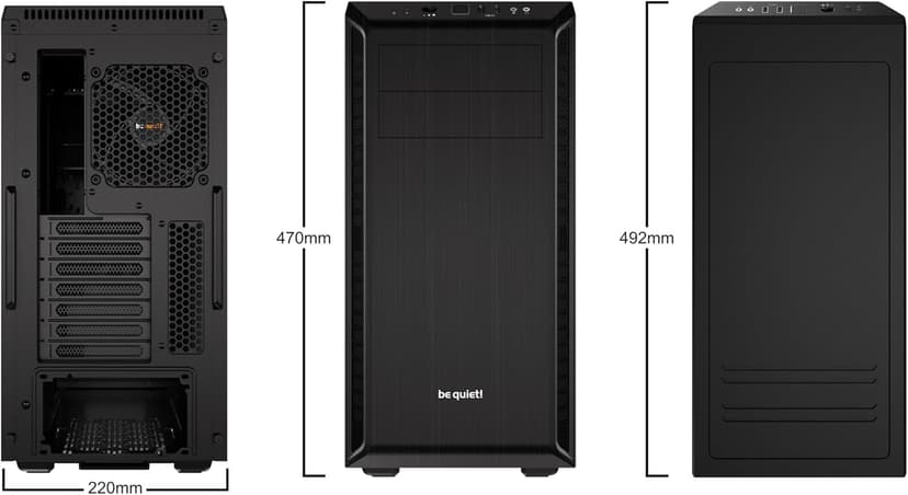 be quiet! Pure Base 600 ATX Midi Tower PC Case| 2 Pre-Installed Pure Wings Fans | Black | BG021