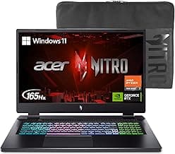 Acer Nitro 17 Gaming Laptop | AMD Ryzen 7 7840HS Octa-Core CPU | NVIDIA GeForce RTX 4060 Laptop GPU | 17.3" QHD 165Hz IPS Display | 1TB Gen 4 SSD | Wi-Fi 6E | RGB Backlit KB | AN17-41-R7G3, Black