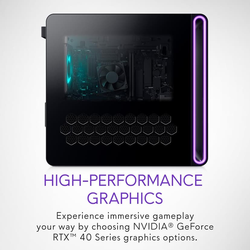 Alienware Aurora R16 Gaming Desktop - Intel Core i7 14700F, 32GB DDR5 RAM, 1TB SSD, NVIDIA GeForce RTX 4070 Super 12GB GDDR6X Graphics, Windows 11 Home, 1 Year Onsite/in-Home Service - Basalt Black