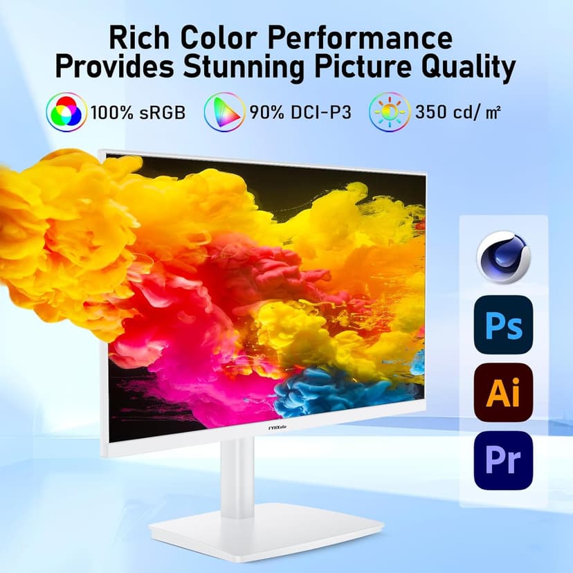 27 inch 4K Gaming Monitor, UHD 3840x2160 Fast IPS Panel Computer PC Monitor, 120Hz, 100% sRGB, FreeSync & G-Sync, HDR 400 Support, HDMI 2.1 & DP 1.4, VESA Mountable-White