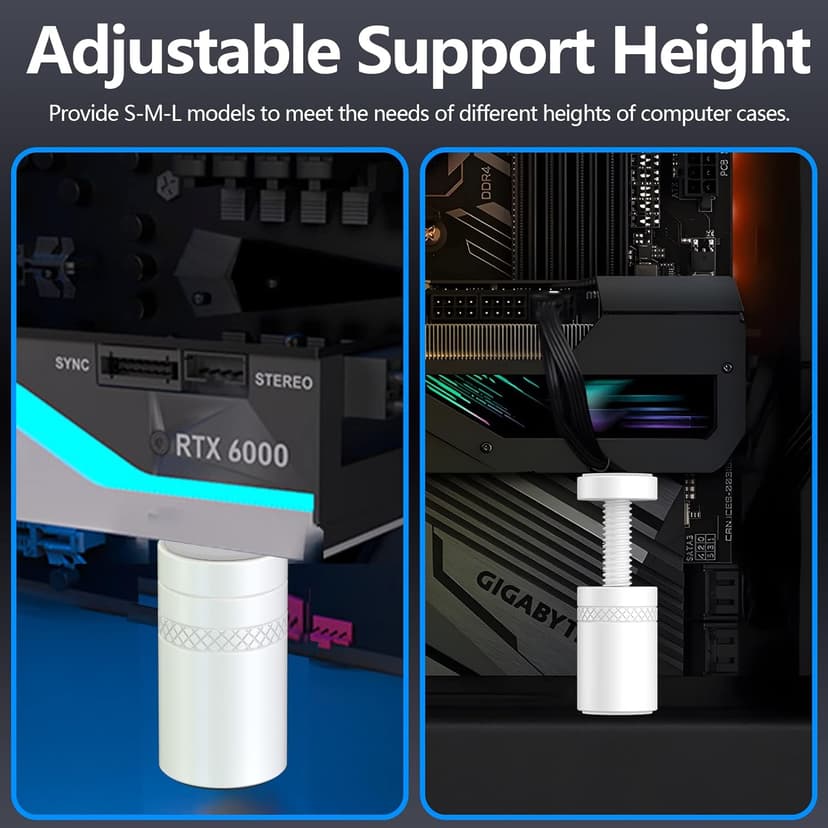 Compact GPU Anti-Sag Stick, Video Card Support Bracket with Magnet & Non-Slip Base (S, 25-50mm)