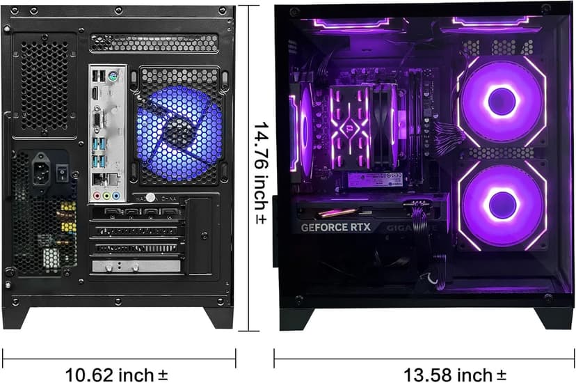 Gaming PC Desktop Computer,Intel Core i5 13400F,RTX 4060 8G,32GB DDR4 RAM 1TB SSD,ARGB Fan,Prebuilt Computer Tower for Gaming and Office