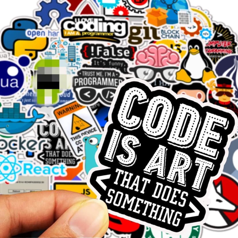 Tuqiso Programming Stickers for Developers, Coders, Programmers, Hackers, Geeks, and Engineers,Developper Stickers for Laptop (50 pcs)