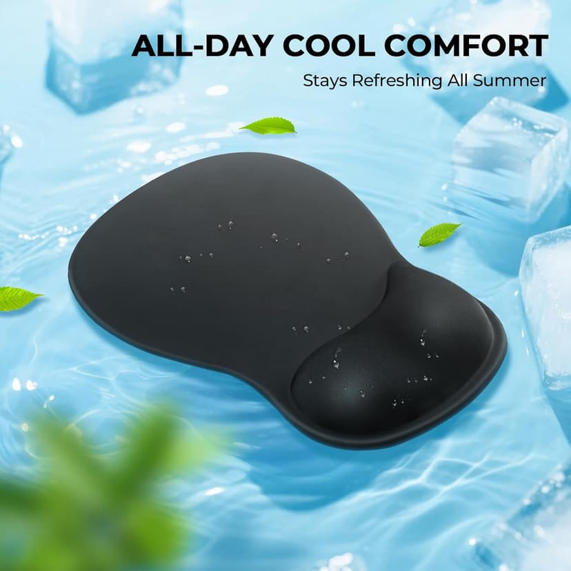 EooCoo Ergonomic Mouse Pad with Gel Wrist Rest Support Middle Concave Design, Relieve Wrist Pain Mousepad, Non-Slip Base for Laptop, Computer, Office Desk Accessories, Carpal Tunnel Syndrome