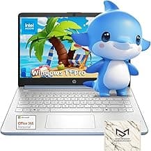 HP 2025 Laptop for Business & Student - Windows 11 Pro & Microsoft Office Lifetime | 14 inch HD | Intel Quad-core CPU | 16GB RAM, 128GB UFS, 256GB Micro SD | Sleek Design Light Computer | Sky Blue