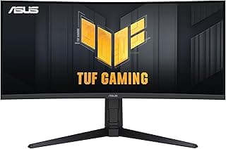 ASUS TUF 34 Inch Curved Gaming Monitor - WQHD (3440x1440), 165Hz, 1ms, Extreme Low Motion Blur, FreeSync Premium, Eye Care, Height Adjustable, DisplayHDR 400, DisplayPort, HDMI, USB - VG34VQL1B