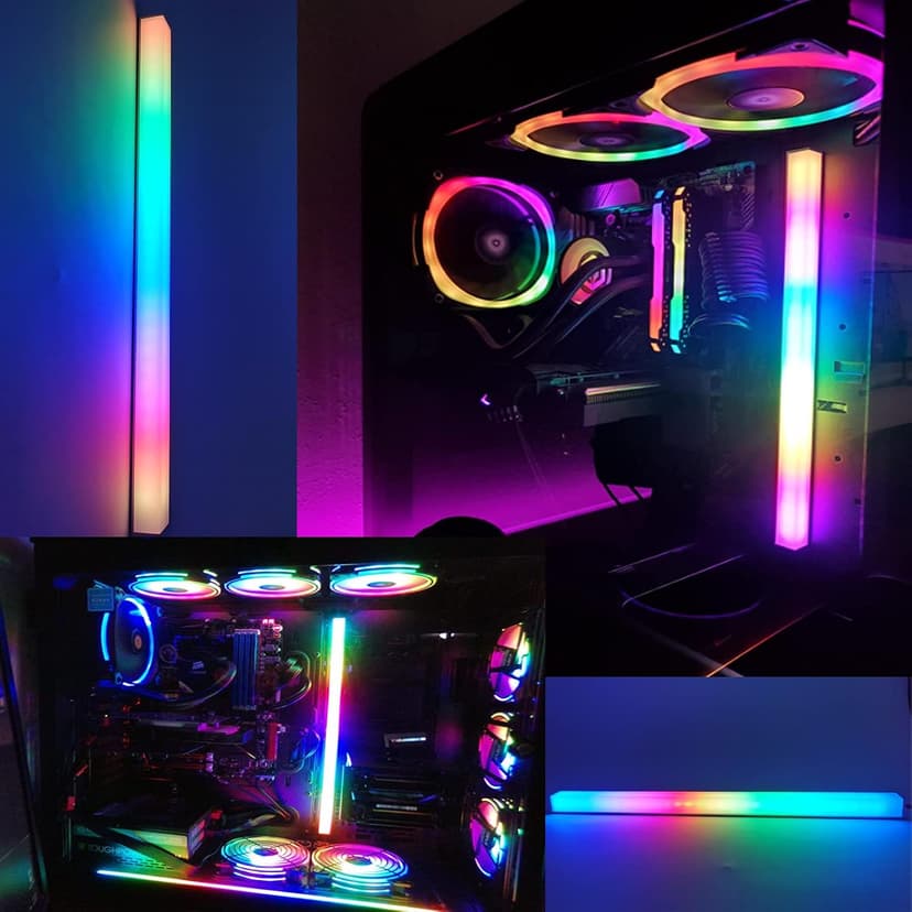 airgoo Addressable RGB PC LED Light Bar, AG-NEON-DLS30-1 Aluminum Alloy Shell Neon Strip, for 5V 3-pin argb Header or AG-DRGB16 SignalRGB Controller(Not Included), Come with Magnets, Easy to Install