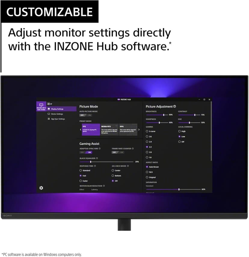 Sony INZONE M9 II 27” 4K UHD (3840 x 2160) 160Hz Full Array LED 1ms GtG NVIDIA G-SYNC Gaming Monitor, DisplayHDR 600, Built-in Speakers, DisplayPort 2.1 (UHBR10) /VRR HDMI 2.1-3 Year Limited Warranty