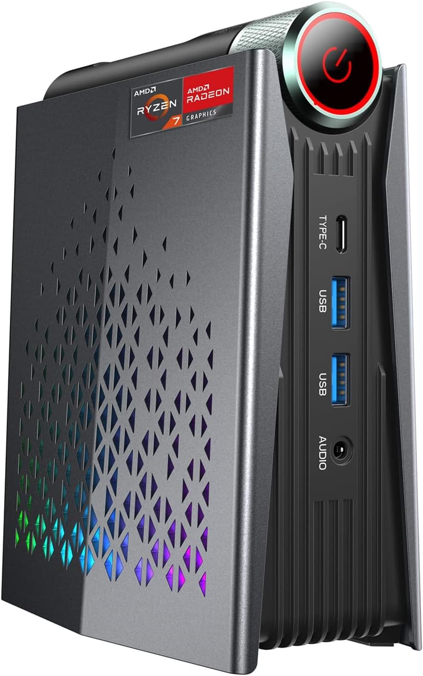 ACEMAGICIAN [Gaming PC Ryzen 7 5875U Mini PC(up to 4.5Ghz), 16GB DDR4 512GB NVME SSD Mini Desktop Computer, Mini Computers [WiFi6/BT5.2] [4K UHD/RGB Lights/3 Adjustable Mode PC Gaming
