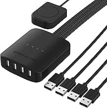SABRENT USB 2.0 Sharing Switch up to 4 Computers and Peripherals LED Device Indicators (USB-USS4) Black
