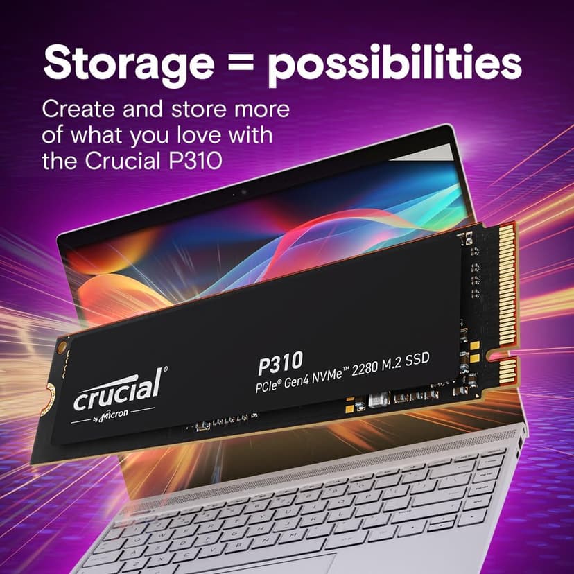 Crucial P310 4TB PCIe Gen4 2280 NVMe M.2 SSD Up to 7,100MB/s – with Acronis Offer, Internal Solid State Drive (PC) – CT4000P310SSD801