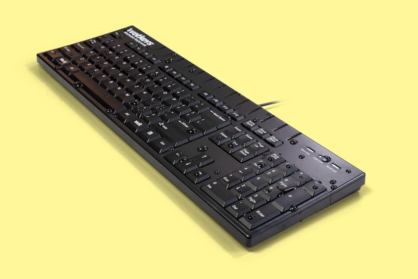 WetKeys Professional-Grade Full-Size ABS Plastic Washable Keyboard with 10-Key Number-pad (USB) (Black) | KBWKABS104-BK