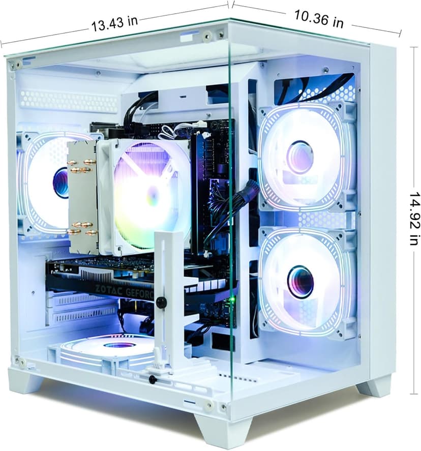 LXZ Gaming PC Desktop, I5-12400F, 2.5GHz, GeForce RTX 3050 6GB, 16GB DDR4 RAM, 1TB NVME SSD, for Gaming and Work, White
