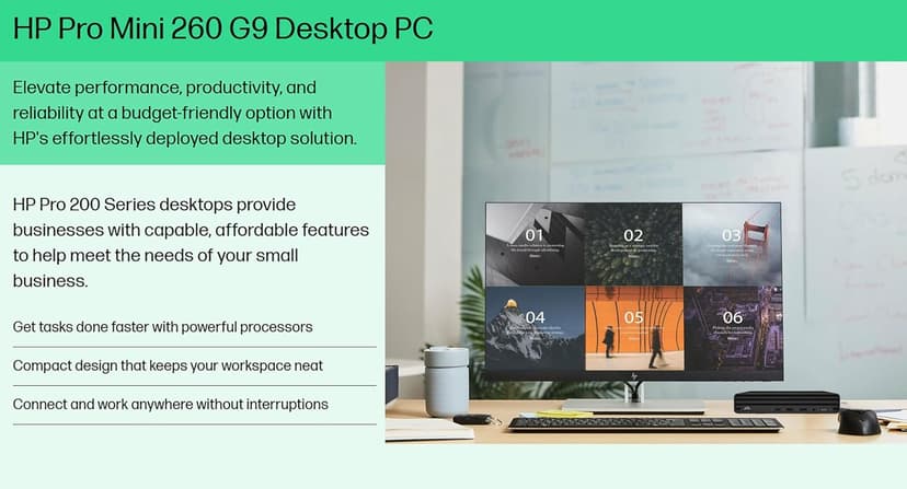 HP Pro Mini 260 G9 MFF Business Desktop Computer, Intel 5-Core Pentium Processor (Beat i3-1215U), 16GB DDR4 RAM, 512GB PCIe SSD, WiFi 6, BT 5.3, RJ45, Type-C, HDMI, DisplayPort, Windows 11 Pro, AZ-XUT