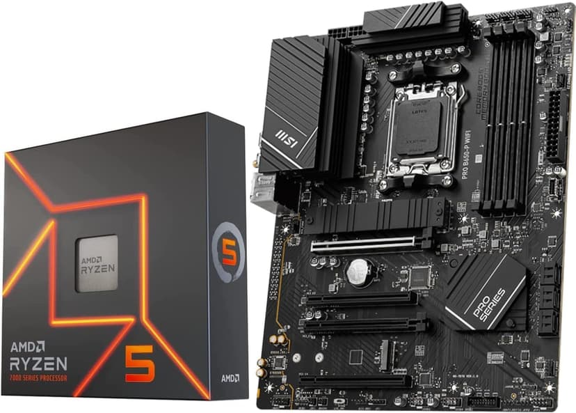 INLAND MSI PRO B650-P WiFi Motherboard with AMD Ryzen 5 7600X 6-Core Desktop Processor (AMD AM5, ATX, DDR5, PCIe 4.0)