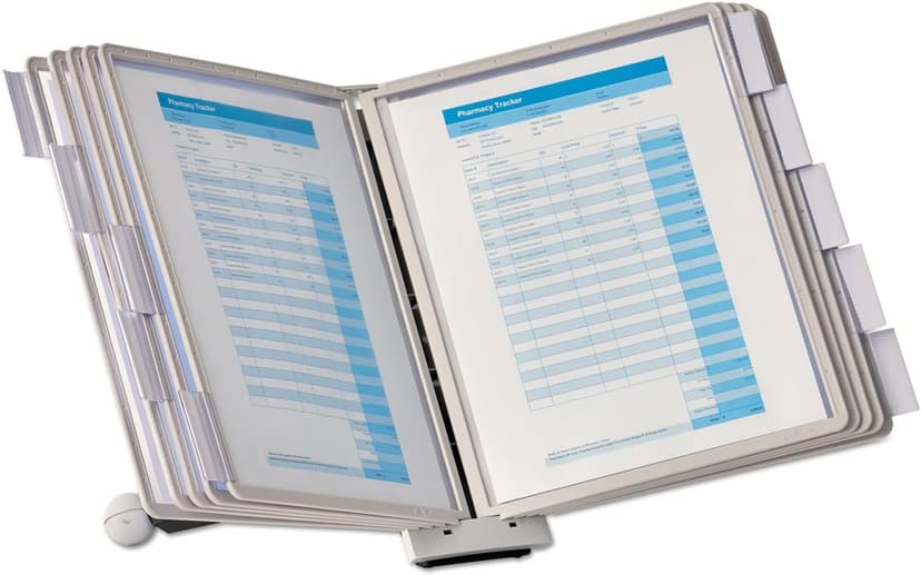 Durable Desktop Reference System with 10 Double-Sided Panels - Letter-Size 8.5" x 11" Inches - Gray SHERPA Design - Desk Reference Organizer