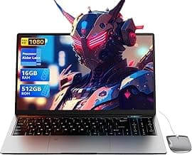 15.6" Laptop PC- Quad-Core N95 Processor (Up to 3.4GHz) Laptop Computer 16GB DDR4 512GB SSD, Students Business Laptop Support Touch ID,WiFi, BT4.2, HDMI, USB 3.0