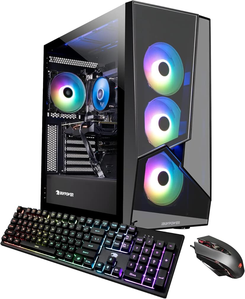 iBUYPOWER Pro Gaming PC Computer Desktop - SlateMR 246i (Intel Core i5-11400F 2.6GHz, AMD Radeon RX 6500XT 4GB, 8GB DDR4, 500GB NVMe, RGB Fans, WiFi Ready, Windows 11 Home)
