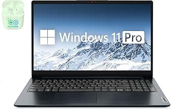 Lenovo 15.6" FHD IdeaPad Business Laptop Computer, Intel Core i5, Windows 11 Pro with Microsoft Office Lifetime Suite, PLUSERA Earphones, Blue (Intel Core i5, 40GB RAM | 1TB SSD)