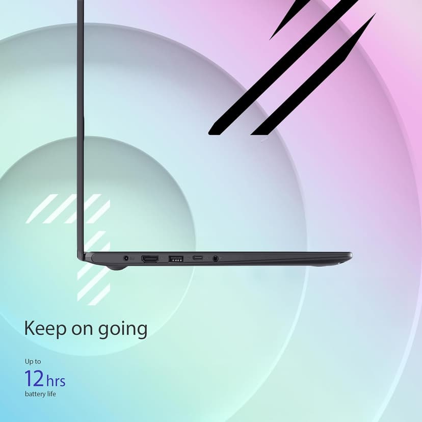ASUS 15.6” Vivobook Go Slim Laptop, Intel Dual Core N4500, 4GB RAM, 128GB SSD, Windows 11, Star Black, L510KA-ES04