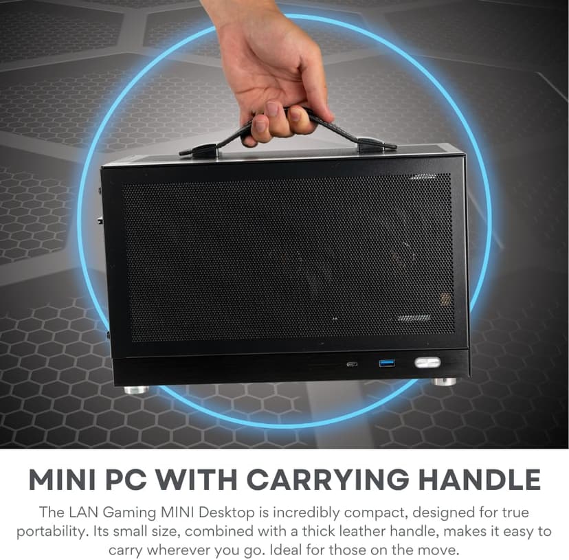 LAN Gaming Desktop (8.1L Small & Light, RTX 5070 12GB, AMD Ryzen 7 8700F, 32GB DDR5 RAM, 2TB NVMe SSD, Internal WiFi + Bluetooth, Windows 11 Pro) Best Mini ITX SFF Computer (Black)