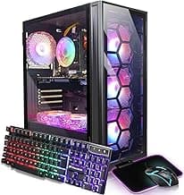 STGAubron Gaming Desktop PC, Intel Core i7 up to 3.9GHz, GeForce GTX 1660 Super 6G, 32G RAM, 1T SSD, 600M WiFi, BT 5.0, RGB Fan x6, RGB BT Sound Bar, Windows 10 Home