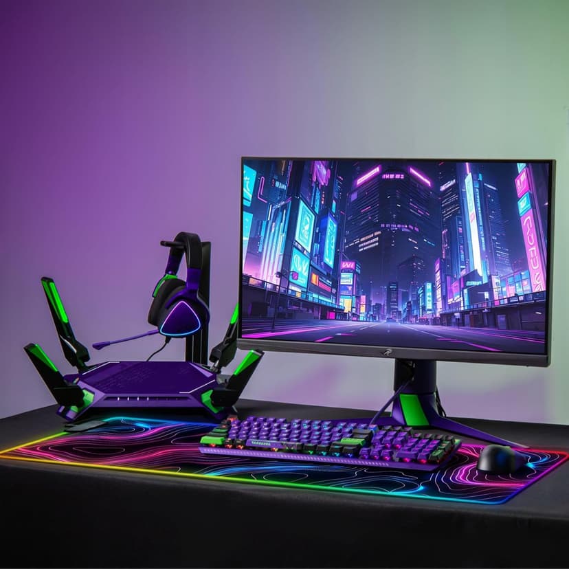 RGB Mousepad LED Desk Mat Gaming Large Keyboard Cute Desktop Computer Laptop 14 Light XXL Long Giant Big Cool Modern Design Unique for Men Boys Gamer Oversized Wide 30x12'' Mousepad, Topo