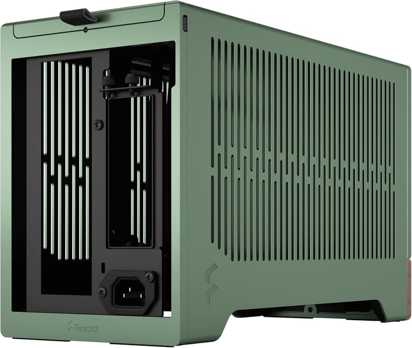 Fractal Design Terra Jade - Wood Walnut Front Panel - Small Form Factor - Mini ITX Gaming case – PCIe 4.0 Riser Cable – USB Type-C - Anodized Aluminum Panels