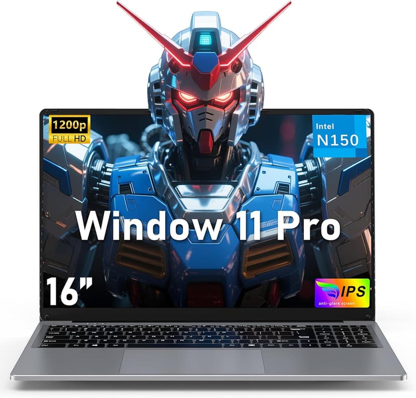 16 Inch Laptop Computer, Gaming Laptop 2025, 16GB RAM 1TB SSD, N150 Processor(Up to 3.6GHz), FHD 1920 * 1200, 180° Open, Backlit, BT4 WIFI5, Windows 11 Pro, 6000 mAh Battery, Student