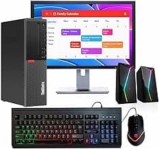 Lenovo M920S Windows 11 Desktop Computer | 16GB RAM + 500GB SSD | Intel i5-8500 | 16GB RAM + 500GB SSD | WiFi 6 AX200 + BT | 22" LCD | RGB Keyboard/Mouse + Speakers | Home or Office PC (Renewed)