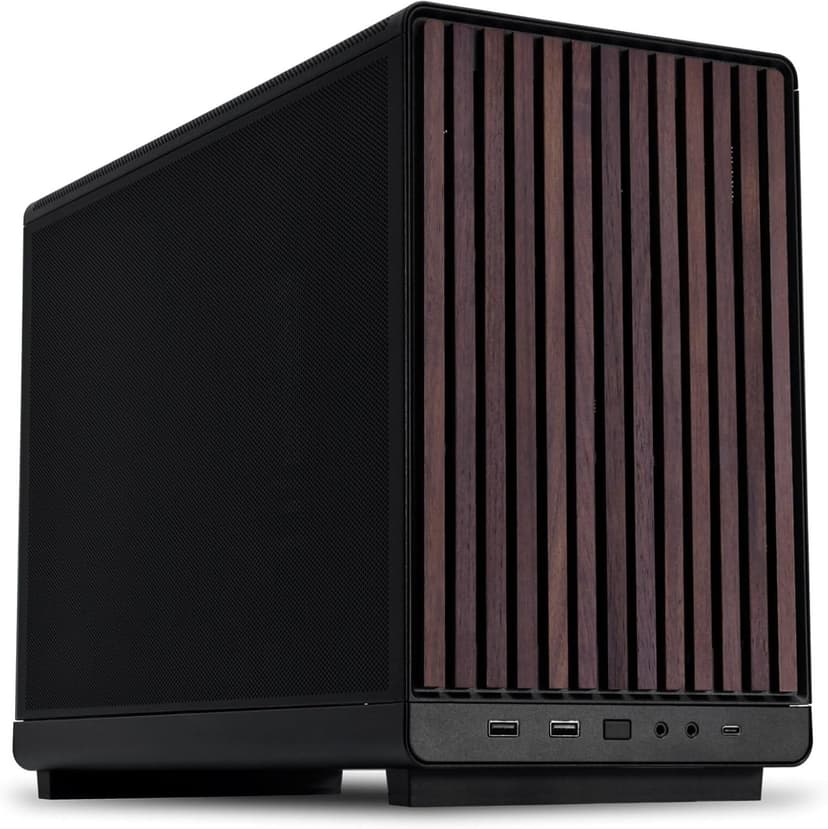 Lian Li A3-mATX-WD-26.3L Micro Form Factor Chassis-No Fans Included-Supports 360mm AIO-Modularity Design-for M-ATX, ITX Motherboard-DAN Cases Collaboration-Wood Front Panel-Black (A3X-WD)