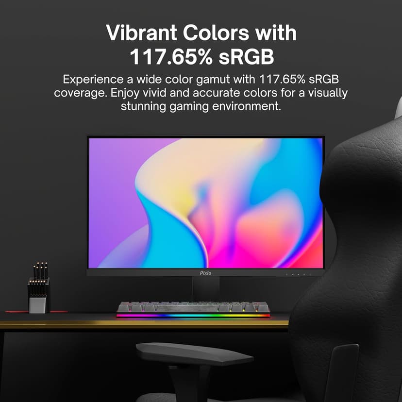 Pixio PX259 Prime S 24.5 inch (24 inch / 25 inch Equivalent) 360Hz (144Hz Supported) Refresh Rate FHD 1080p Resolution Fast Nano IPS Panel 1ms GTG Response Time Gaming Monitor with Adaptive Sync