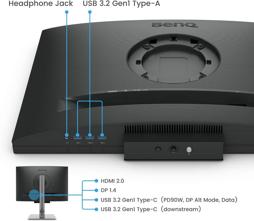 BenQ RD240Q 24.1” WQXGA Programming Monitor, 90W USB Type-C, Advanced Coding Modes, Coding HotKey, Ergonomic Design, 16:10 Special Ratio, Circadian Mode, Eye-Care Technology, Eco-Friendly Design