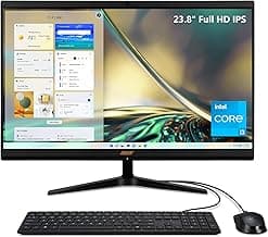 Acer Aspire C24-1700-UR11 AIO Desktop | 23.8" Full HD IPS Display | 12th Gen Intel Core i3-1215U | Intel UHD Graphics | 8GB DDR4 | 256GB NVMe M.2 SSD | Intel Wireless Wi-Fi 6 | Windows 11 Home