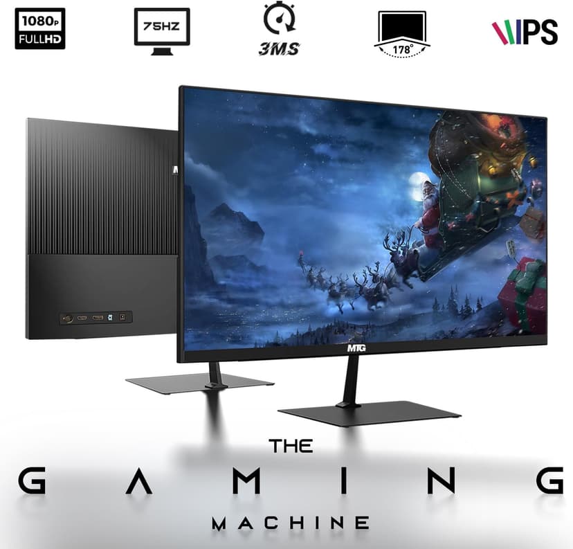 TechMagnet HP G3 Gaming Desktop PC, Core i7 6th Gen, GT 1030 Graphic, 16GB RAM, 1TB SSD | 2TB HDD, New Dual MTG 24-inch Monitor, RGB Keyboard Mouse, Speaker, Webcam, WiFi, Windows 11 Pro (Renewed)