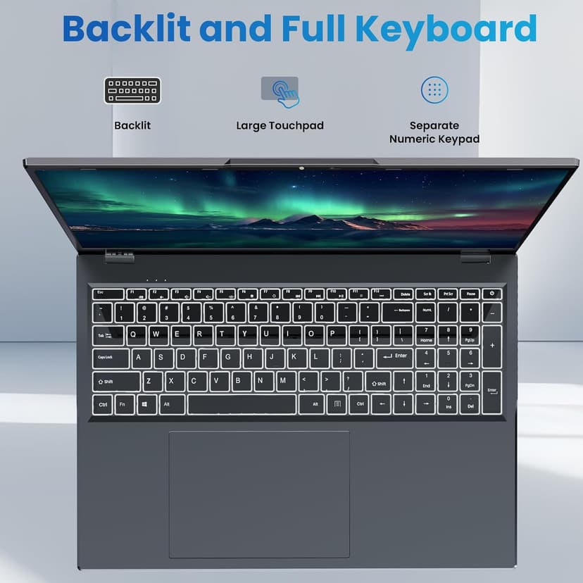 jumper 17.6 Inch Laptop, 16GB RAM, 640GB ROM, Office 365, Windows 11 Laotop with Celeron N5095, IPS FHD Display 100% sRGB, Backlit Keyboard, WiFi-6, Numpad, BT4.2, Type-C, Cooling System