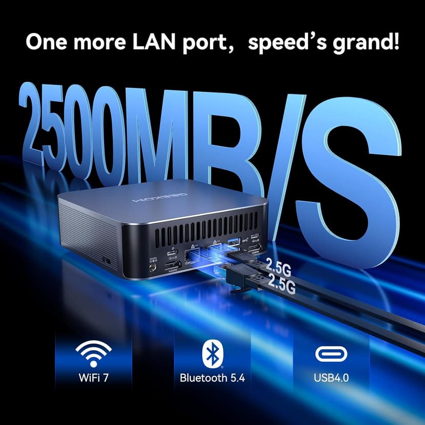 GEEKOM GT1 Mega AI Mini PC,14th Intel Ultra U9-185H (Up to 5.1 GHz), 32GB DDR5 2TB M.2 NVMe PCIe Gen4 SSD, Mini Desktop Computers Windows 11 Pro, WiFi 7/BT 5.4/Dual 2.5G LAN/USB4.0/8K/3 Years Warranty