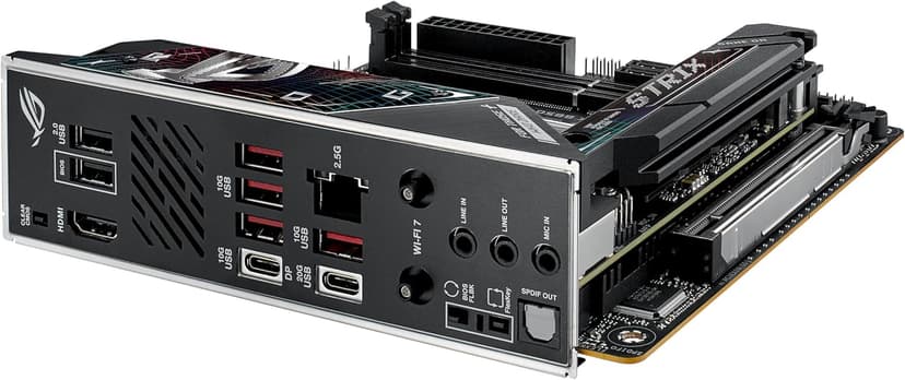 ASUS ROG Strix B850-I Gaming WiFi AMD AM5 B850 Mini-ITX mITX Motherboard 10+2+1 Stages, DDR5, 2.5G LAN, WiFi 7, 2X M.2, PCIe® 5.0 x16, USB 20Gbps Type-C®, AI Overclocking, AI Networking II, Aura Sync