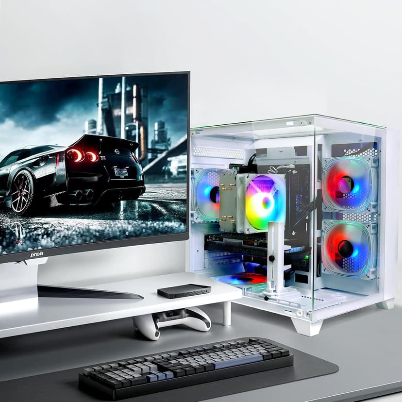 LXZ Gaming PC Desktop, I7-12700F, 2.1GHz, GeForce RTX 4060 8GB, 32GB DDR4 RAM, 1TB NVME SSD, for Advanced Gaming, Video Editing, and Work, White