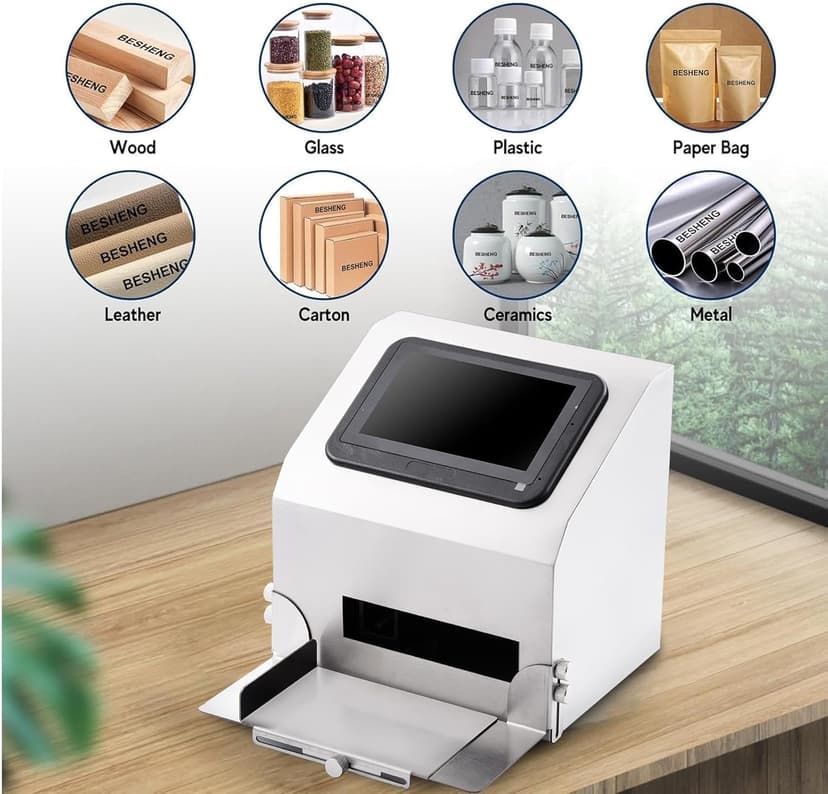 Automatic Coding Machine | 5 Inch LCD Screen Desktop Inkjet Date Coder,High-Resolution Batch Coding Printer with 42ml Ink Cartridge for Date, Picture, Batch Number, Label